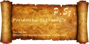 Porubszky Szilamér névjegykártya